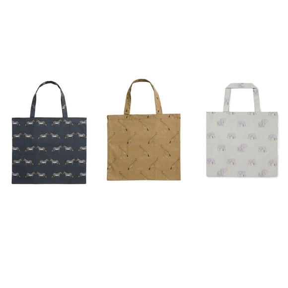 New 3 pc Wildlife Sophie Allport Reusable Foldable Tote Set - Picture 1 of 9